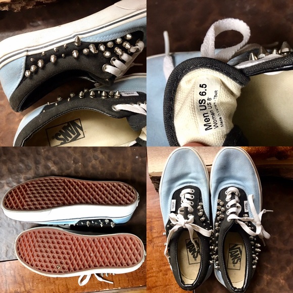 Light Blue Studded Vans - Picture 1 of 7